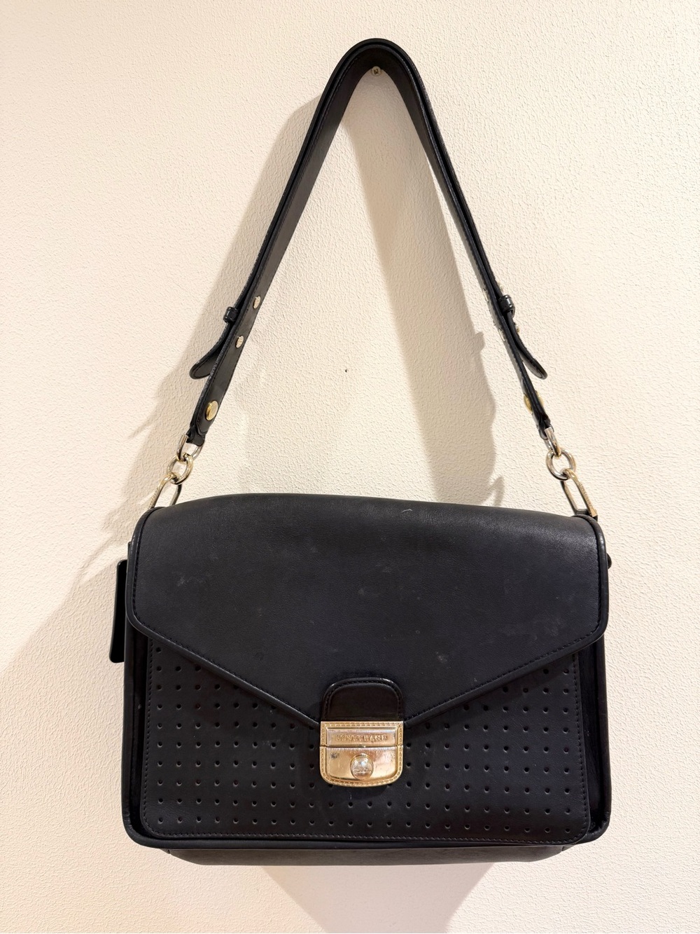 Longchamp Perforated Leather Mademoiselle Shoulder Bag